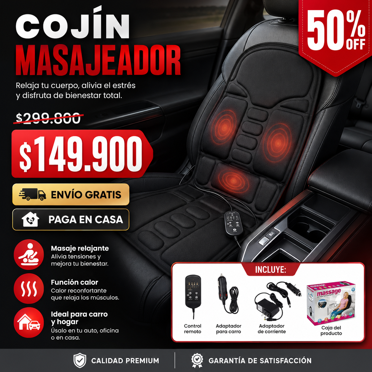 MASAJEADOR DE SILLA Y PARA CARRO