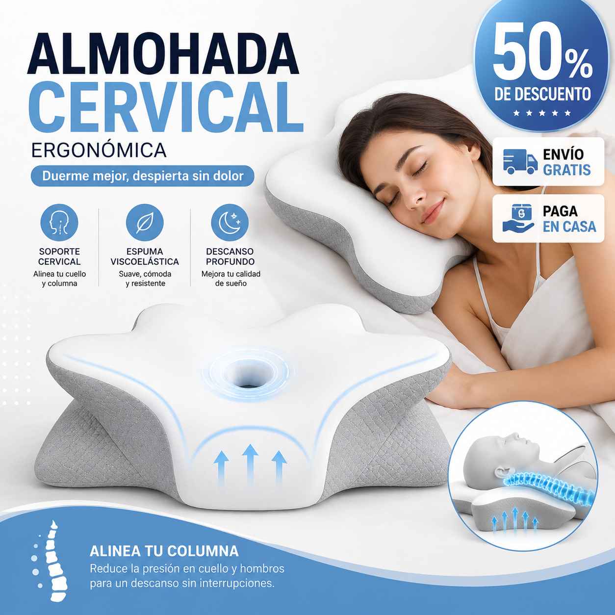ALMOHADA CERVICAL ERGONÓMICA