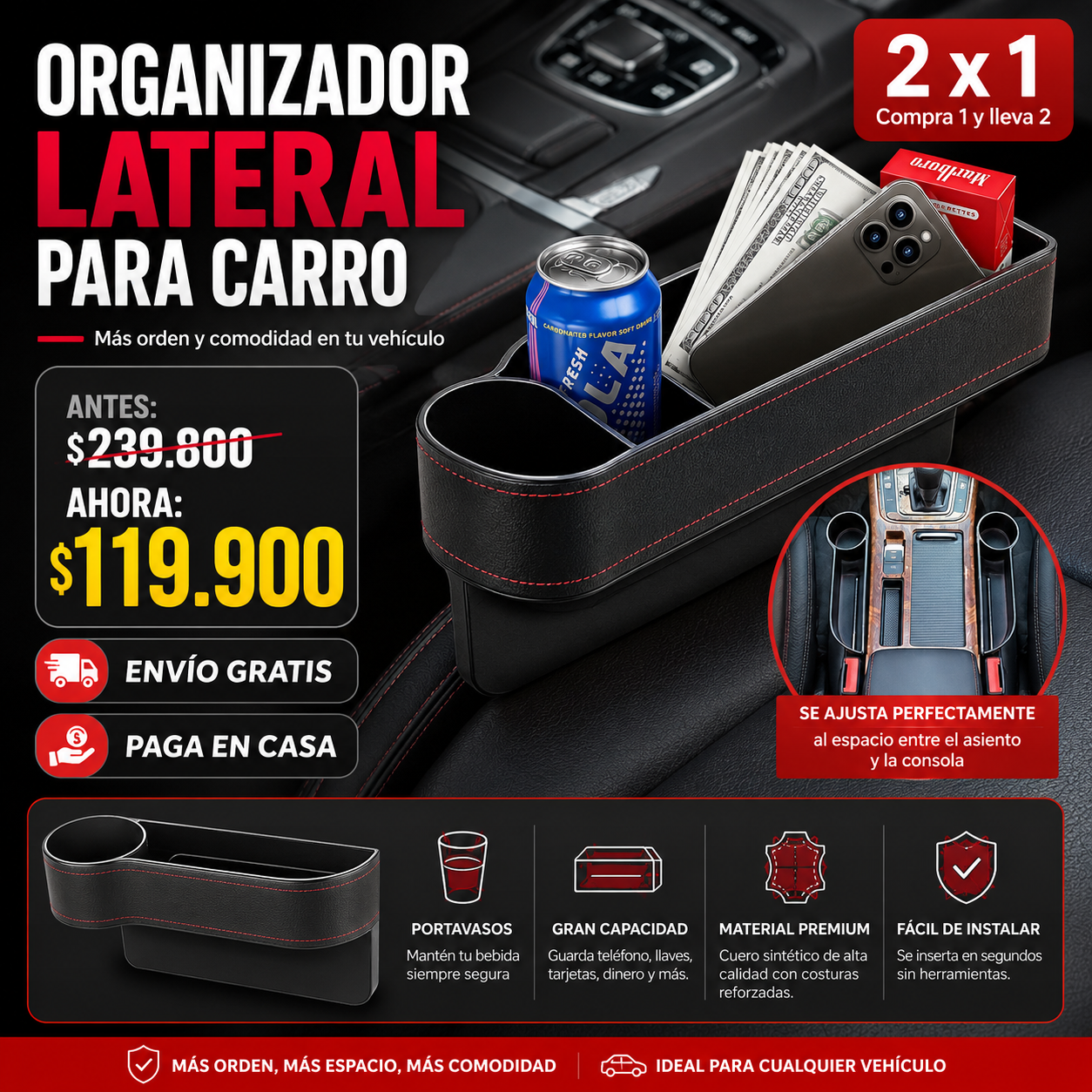 ORGANIZADOR DE CARRO X 2