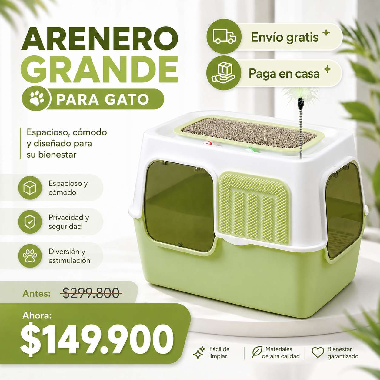 ARENERO GRANDE PARA GATOS