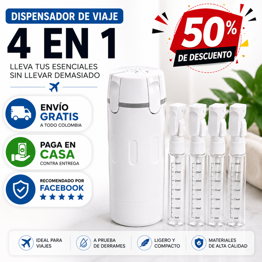 Dispensadoras De Viaje 4 En 1 Recargable