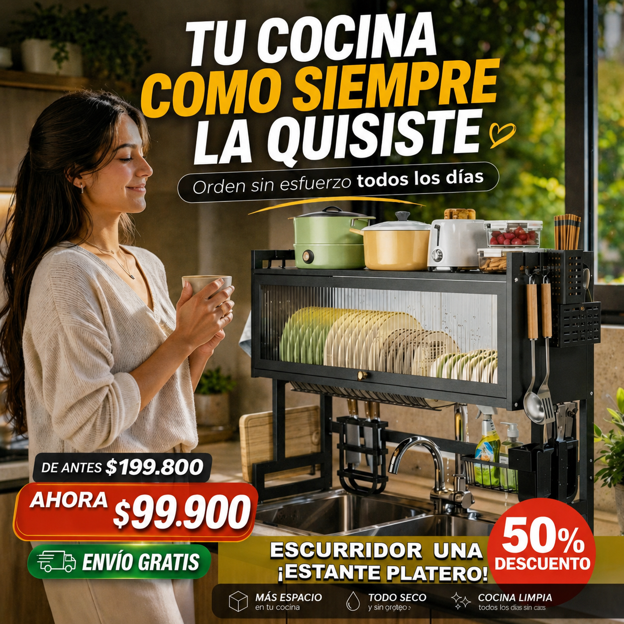 ESCURRIDOR DE PLATOS 65 CM