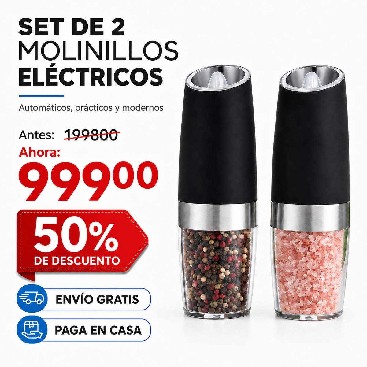 Condimentero Electrico Molinillo x 2