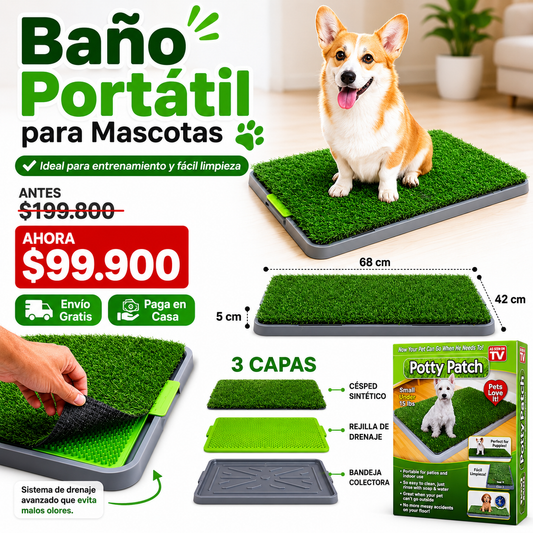 Baño para Perros Tipo Césped Artificial