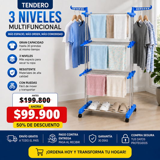 Tendedero Multinivel con Ruedas