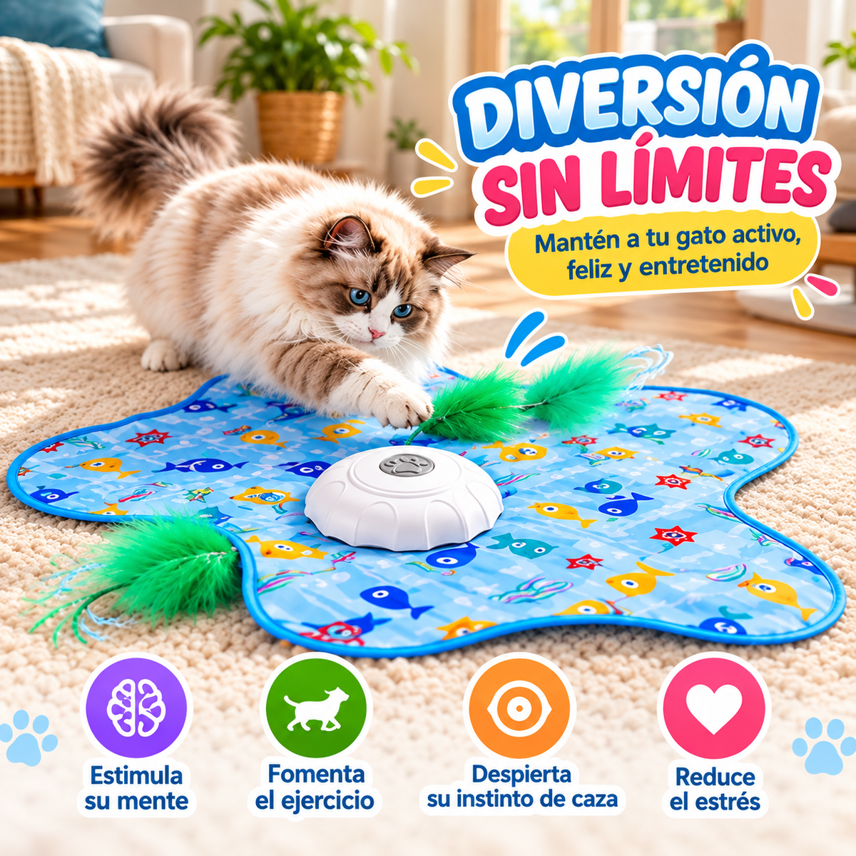 Tapete Interactivo Estrella de Mar gatos