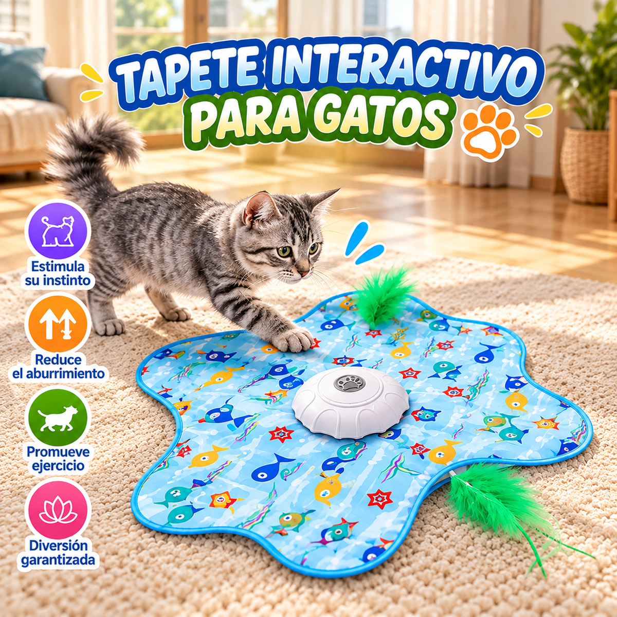 Tapete Interactivo Estrella de Mar gatos